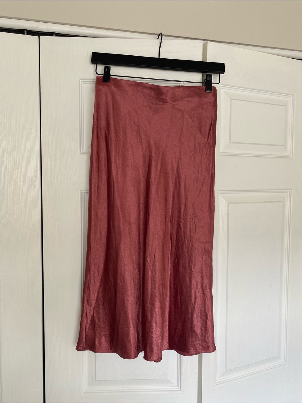 Vince Satin Midi Slip Skirt - Rose